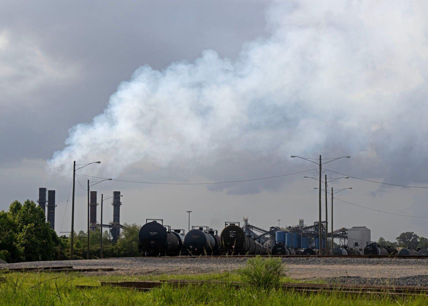 Active smokestacks are seen at the Oxbow Calcining facility on Brooklawn Drive, Tuesday, July 11, 2023, in Baton Rouge, La. - STAFF PHOTO BY HILARY SCHEINUK